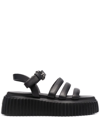 Agl Attilio Giusti Leombruni Side-buckle Strap Sandals In Schwarz