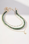 Anthropologie Shades Of Sea Triple-layer Necklace In Green