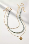 Anthropologie Shades Of Sea Triple-layer Necklace In Blue