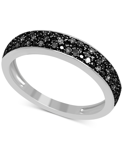 Macy's Black Diamond Pave Band (1/6 Ct. T.w.) In Sterling Silver