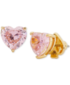 KATE SPADE GOLD-TONE STONE HEART STUD EARRINGS