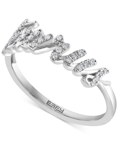 Effy Collection Effy Diamond Zodiac Aquarius Ring (1/6 Ct. T.w.) In Sterling Silver