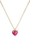 Kate Spade Gold-tone Birthstone Heart Pendant Necklace, 16" + 3" Extender In Ruby