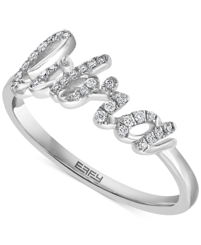 Effy Collection Effy Diamond Zodiac Libra Ring (1/10 Ct. T.w.) In Sterling Silver
