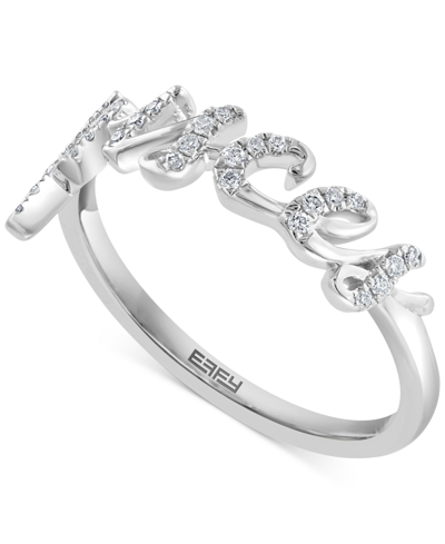 Effy Collection Effy Diamond Zodiac Pisces Ring (1/10 Ct. T.w.) In Sterling Silver