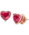 KATE SPADE GOLD-TONE STONE HEART STUD EARRINGS