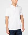 Calvin Klein Short Sleeve Logo Slub Polo Shirt In Standard White