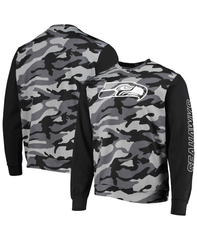 Foco Men's  Black Seattle Seahawks Camo Long Sleeve T-shirt