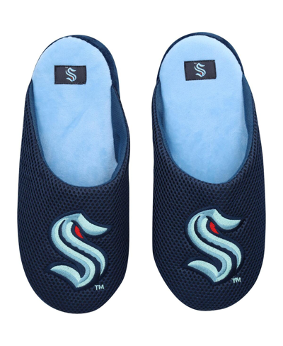 Foco Men's  Seattle Kraken Big Logo Colorblock Mesh Slippers In Blue