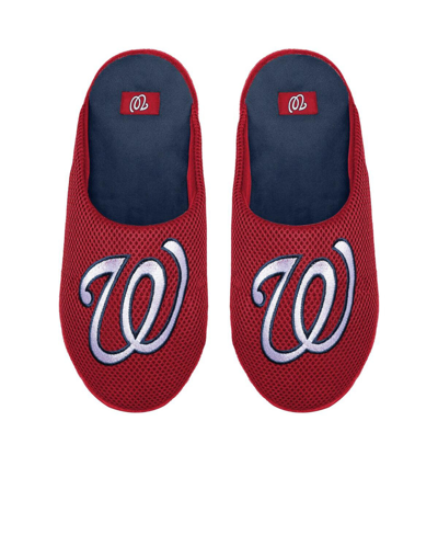 Foco Men's  Washington Nationals Big Logo Colorblock Mesh Slippers In Red