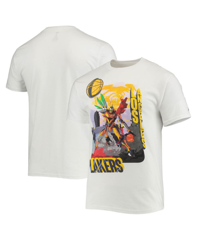 Nba Exclusive Collection Men's Nba X Mcflyy White Los Angeles Lakers Identify Artist Series T-shirt