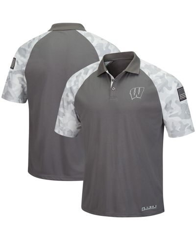 Colosseum Men's Gray And Camo Wisconsin Badgers Oht Military-inspired ...