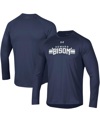 Under Armour Men's  Navy Howard Bison Logo Stripe Performance Raglan Long Sleeve T-shirt In Navy