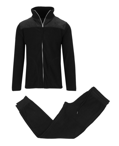 Galaxy By Harvic Men's Sweater Jogger Polar Fleece Matching, 2 Piece Set In Black