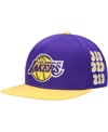 MITCHELL & NESS MEN'S MITCHELL & NESS PURPLE LOS ANGELES LAKERS AREA CODE SNAPBACK HAT
