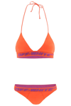 Off-white Logo Band Bikini In Red,purple