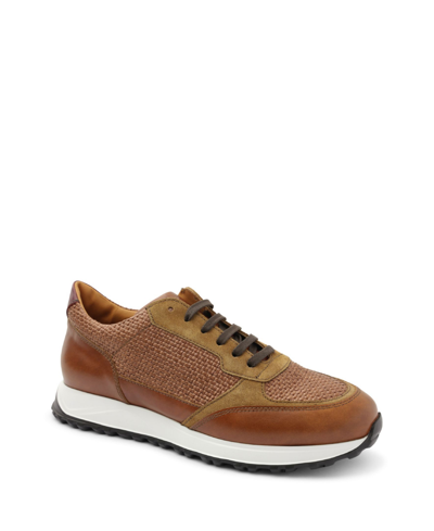 Bruno Magli Men's Holden Sneakers Men's Shoes In Cognac Raffia