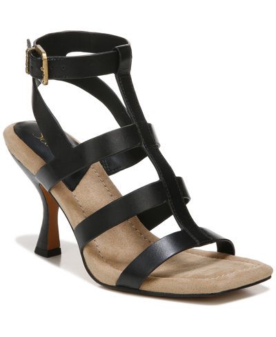 Franco Sarto Rine 2 Womens Leather Ankle Strap Heels In Black Leather