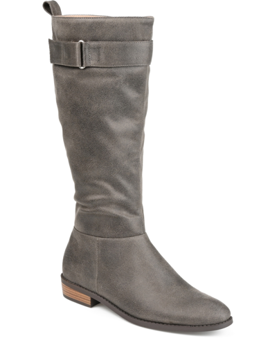 Journee Collection Women's Lelanni Extra Wide Calf Tall Boots In Gray