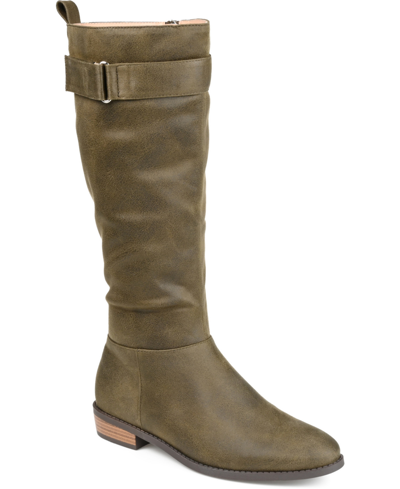 Journee Collection Women's Lelanni Extra Wide Calf Tall Boots In Green