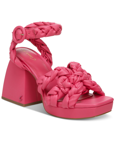 Circus By Sam Edelman Mable Womens Faux Leather Strappy Platform Sandals In Pink