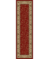 Km Home Closeout!!  Pesaro Floral Red 2'2" X 7'7" Runner Area Rug In Red
