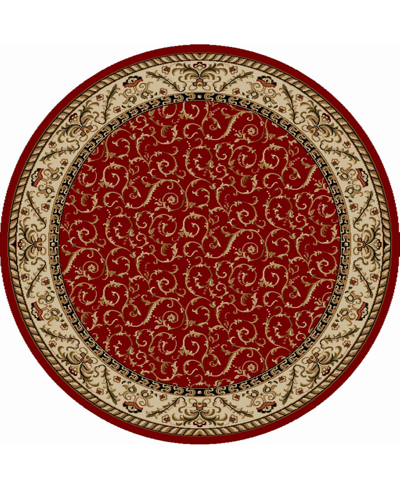 Km Home Closeout!  Pesaro 1599 5'3" X 5'3" Round Area Rug In Red