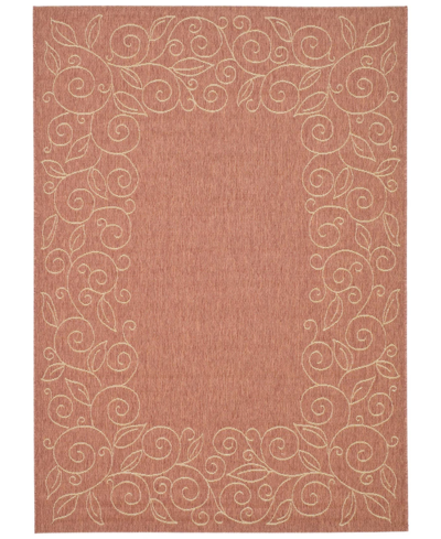 Safavieh Courtyard Cy5139 Terracotta And Beige 5'3" X 7'7" Outdoor Area Rug In Red