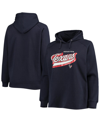 Fanatics Branded Navy Houston Texans Plus Size First Contact Raglan Pullover Hoodie In Navy