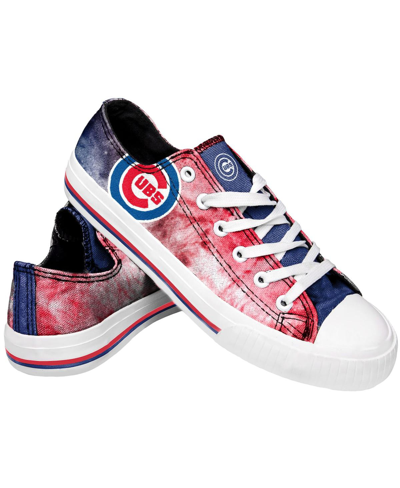 Foco Women's  Chicago Cubs Big Logo Tie-dye Canvas Sneakers In Red