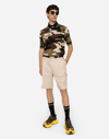 DOLCE & GABBANA SHORT-SLEEVED POLO-SHIRT WITH CAMOUFLAGE INTARSIA