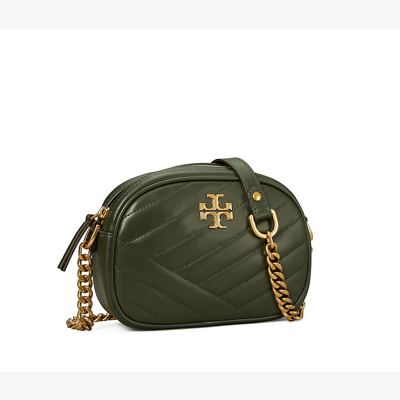 Tory Burch Kira Chevron Small Camera Bag In Sycamore / Rolled Gold
