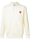 Comme Des Garçons Play Yellow Heart Patch Hoodie In White