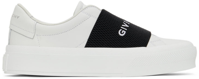 Givenchy City Sport Leather Sneakers In White,black