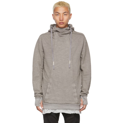 Boris Bidjan Saberi Grey Garment-dyed Hoody2 Hoodie In Carbon Grey