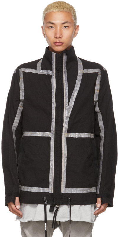 Boris Bidjan Saberi Reversible Metallic Trim Zipped Jacket In Black