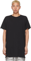 BORIS BIDJAN SABERI BLACK GARMENT-DYED ONE-PIECE T-SHIRT