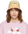 Stella Mccartney Reversible Pink & Multicolor Cotton Bucket Hat In 5551 Pink/orange