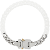 Alyx Silver & White Ceramic Buckle Chain Necklace In White
