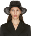 Valentino Black Vlogo Signature Fedora Hat In 0no Nero/nero