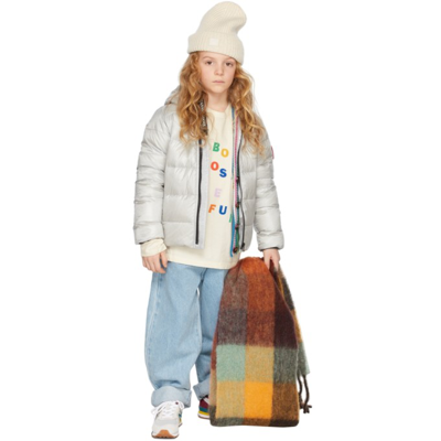 Canada Goose Kid's Crofton Striped Logo Quilted Jacket In Silverbirch