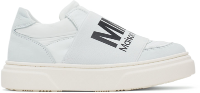 Mm6 Maison Margiela Kids White & Grey Elastic Logo Sneakers In 3 White