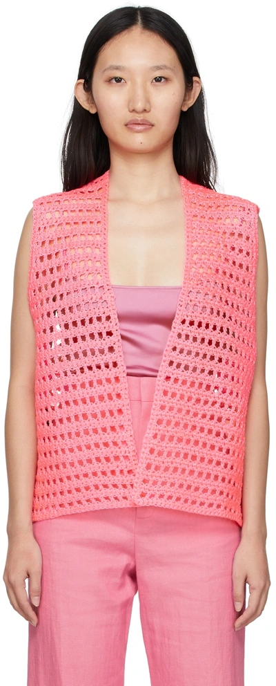 Jacquemus Pink Crochet Vest In 430 Pink