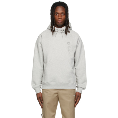 Soulland Grey Melangé Hooded Cotton Sweatshirt
