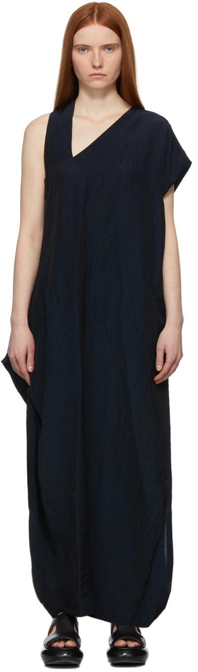 Issey Miyake Asymmetric-design Long Dress In Blue