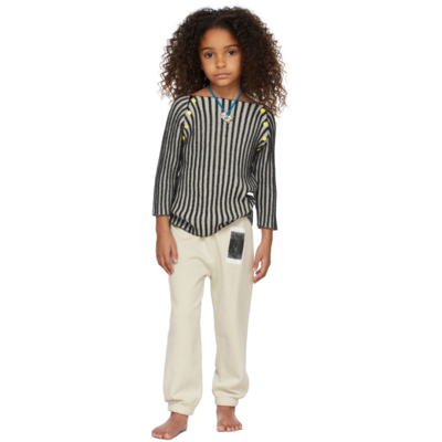 Eckhaus Latta Ssense Exclusive Kids Black & Grey Ribbed Bambino Sweater In Grey/white