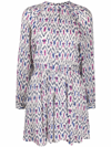 Shop Isabel Marant Étoile Graphic-print Shirt Dress In Beige