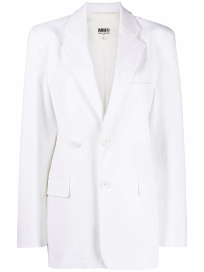 Maison Margiela Women's White Linen Blazer | ModeSens