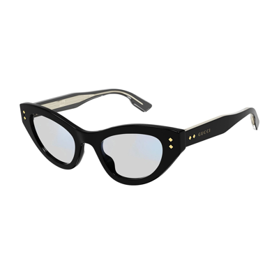 Gucci Transparent Photocromatic Cat Eye Ladies Sunglasses Gg1083s 001 49 In Black