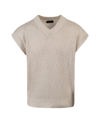 Roberto Collina Ribbed Cotton And Linen Sweater - Atterley In Beige